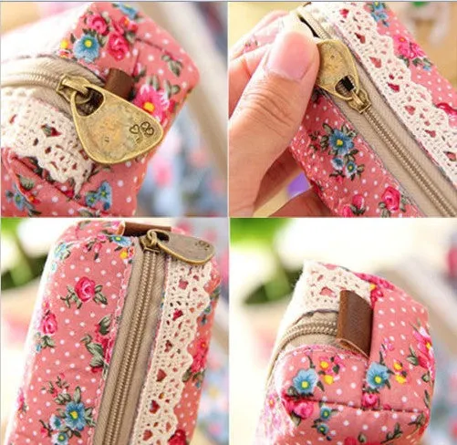 Fashion Women Pencil Bags Cute Floral Printed Pencil Bags For Girls