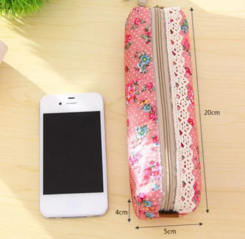 Fashion Women Pencil Bags Cute Floral Printed Pencil Bags For Girls