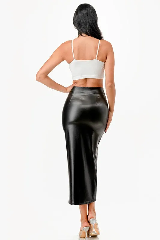 Faux Leather Pencil Skirt *More Colors