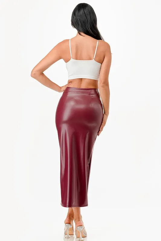 Faux Leather Pencil Skirt *More Colors