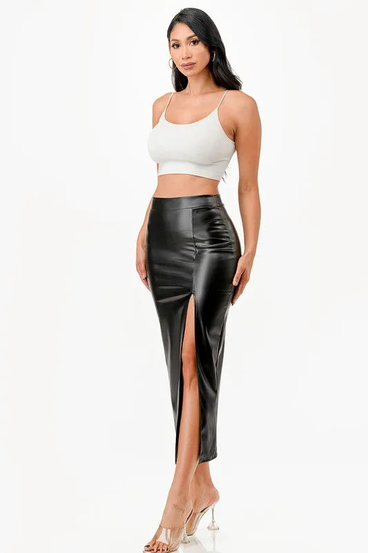 Faux Leather Pencil Skirt *More Colors