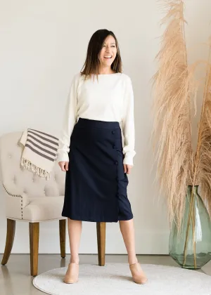 Faux Wrap Midi Pencil Skirt - FINAL SALE