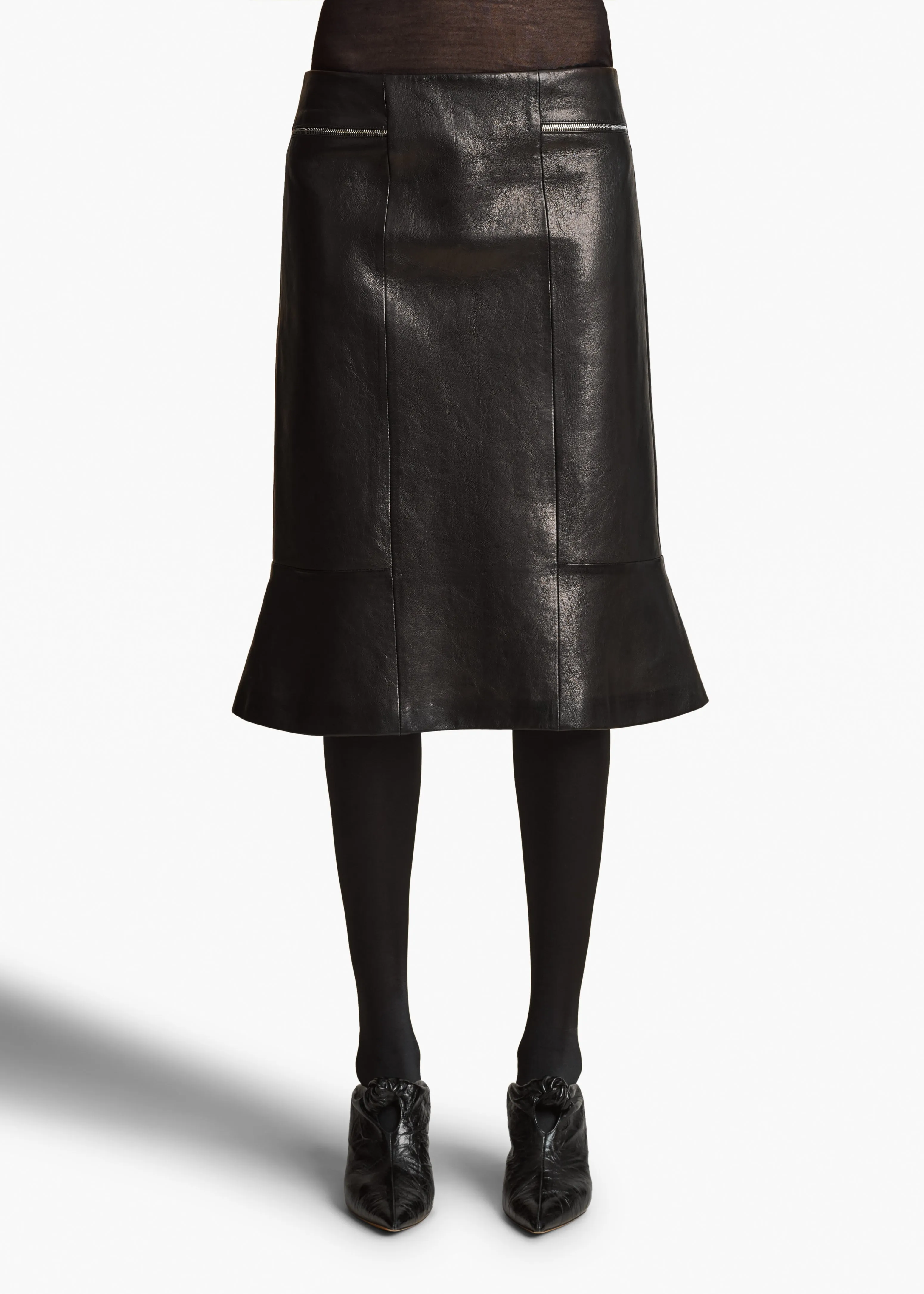 Francine Skirt in Black Leather