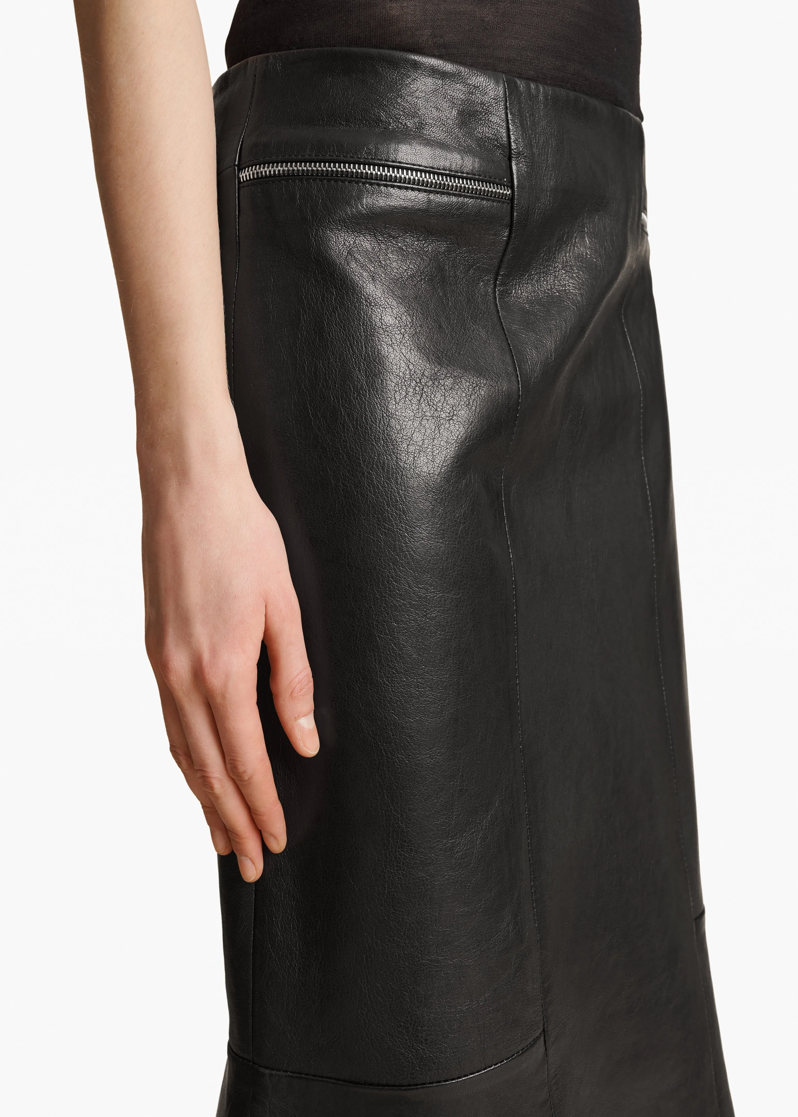 Francine Skirt in Black Leather