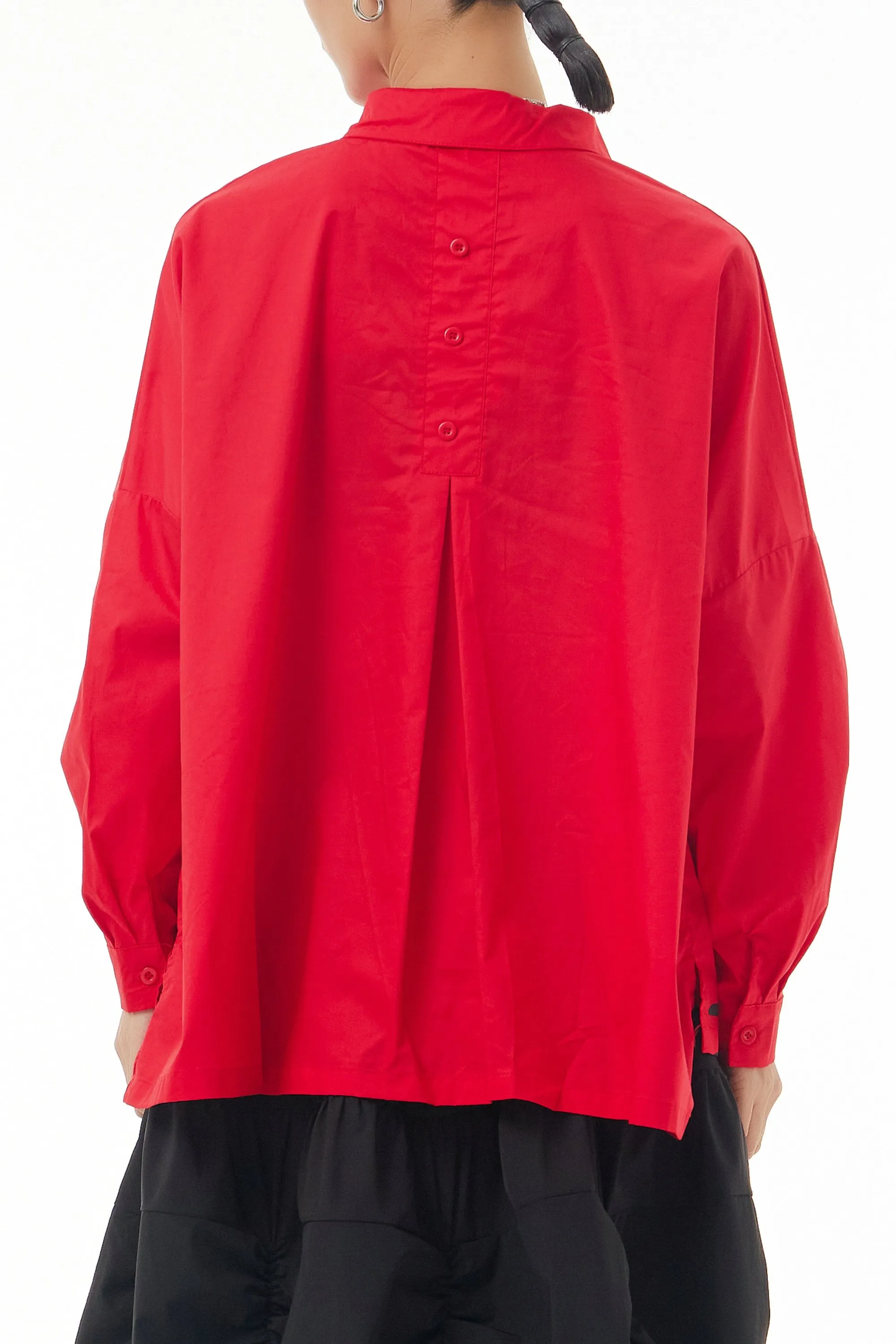 Full Sleeve Red Alphabetical Oversized Shirt