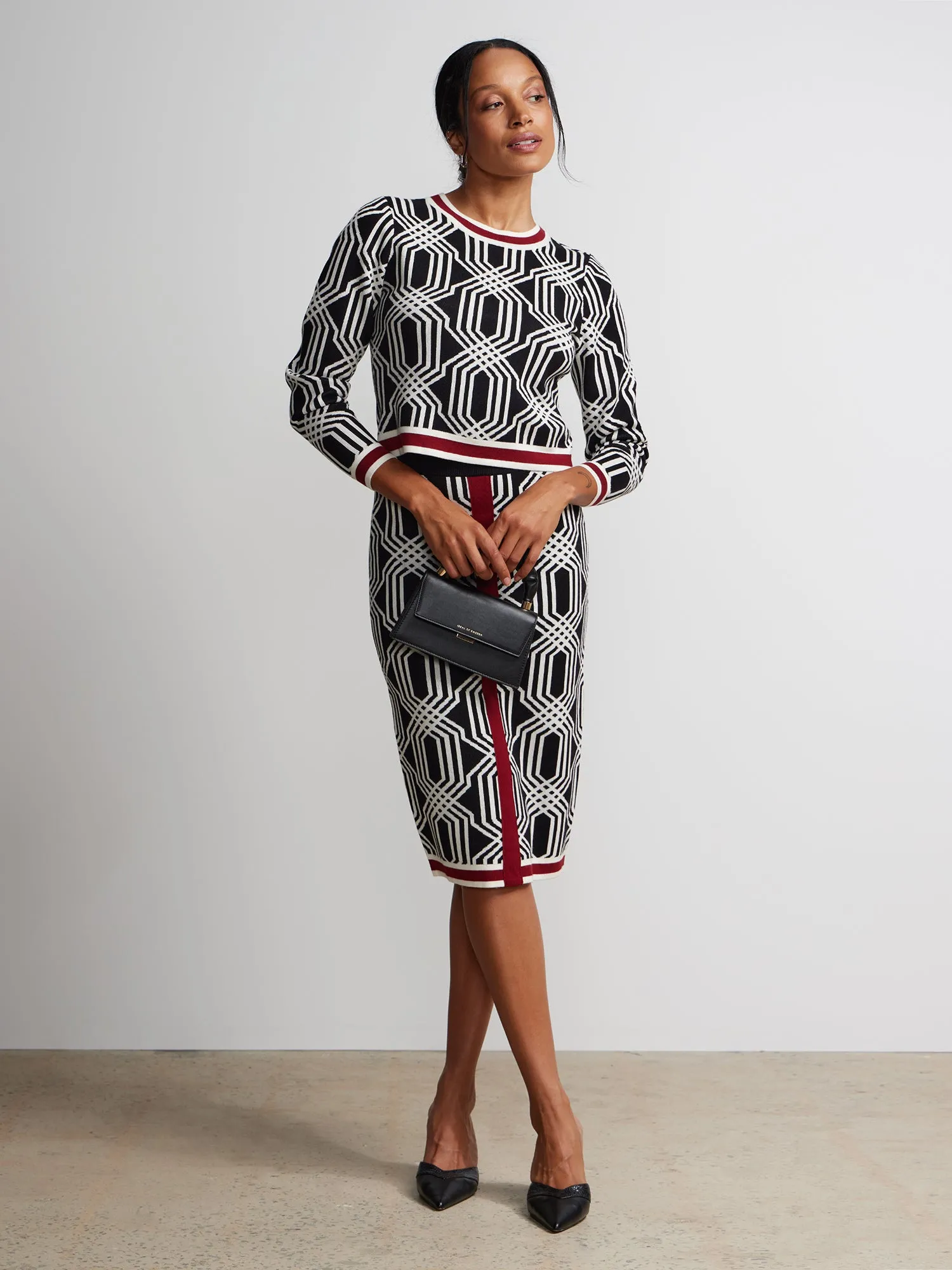 Geometric Print Pencil Skirt