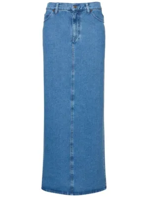 Giuseppe Di Morabito   Wool blend denim long skirt 