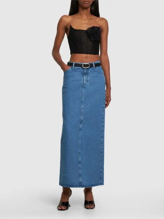 Giuseppe Di Morabito   Wool blend denim long skirt 