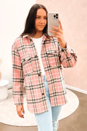 Gracie Shacket Pink Check