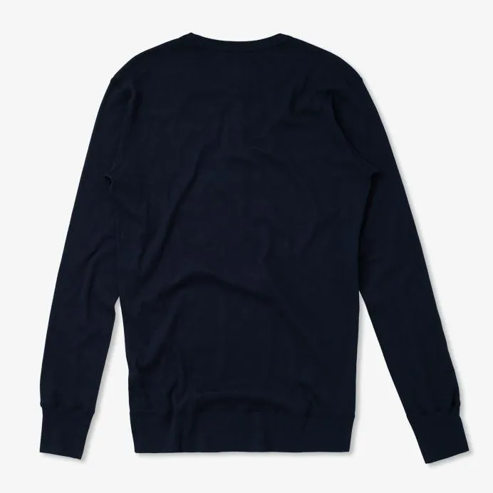 HARRI | Organic Long Sleeve Henley | Deep Marine