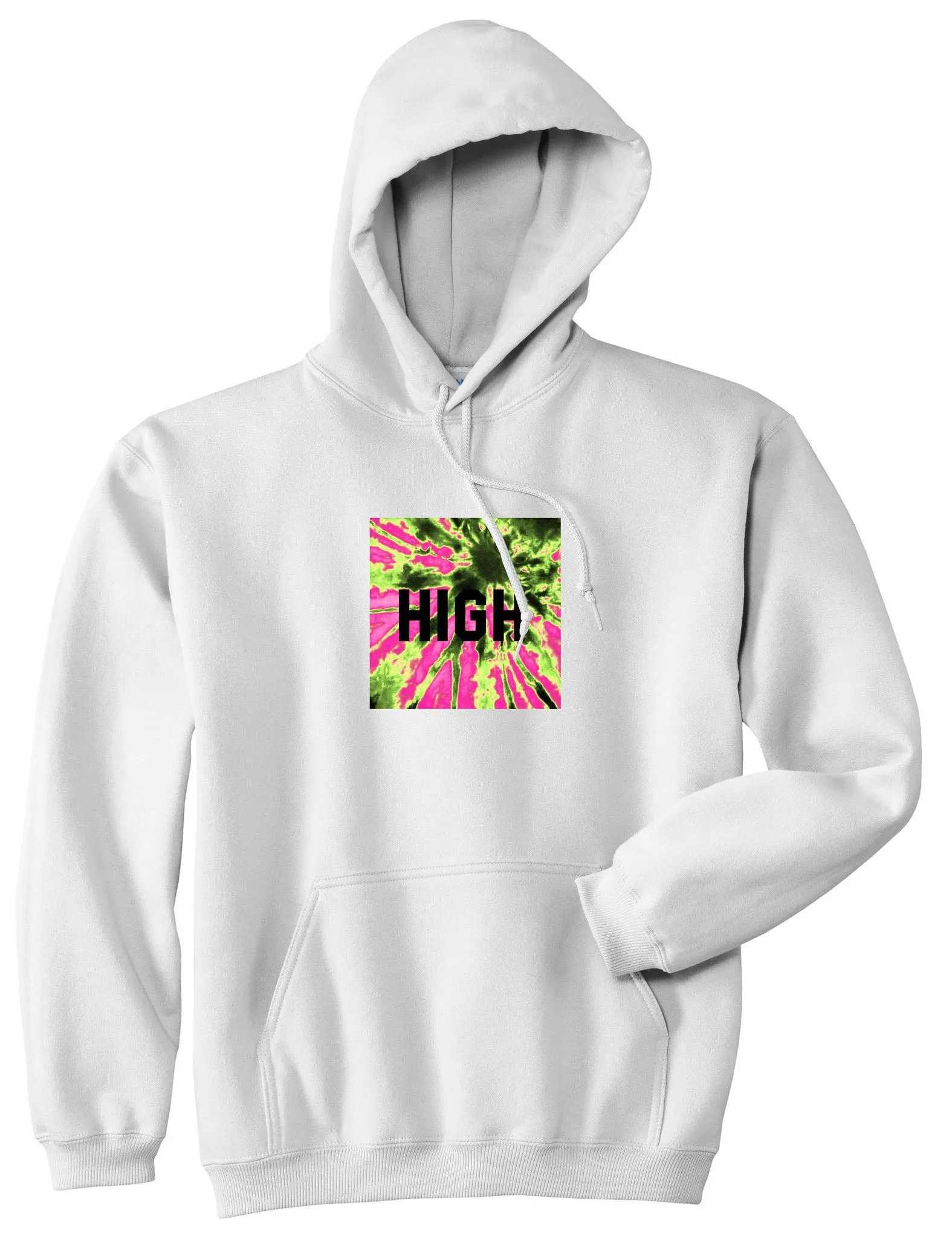 High Pink Tie Dye Pullover Hoodie