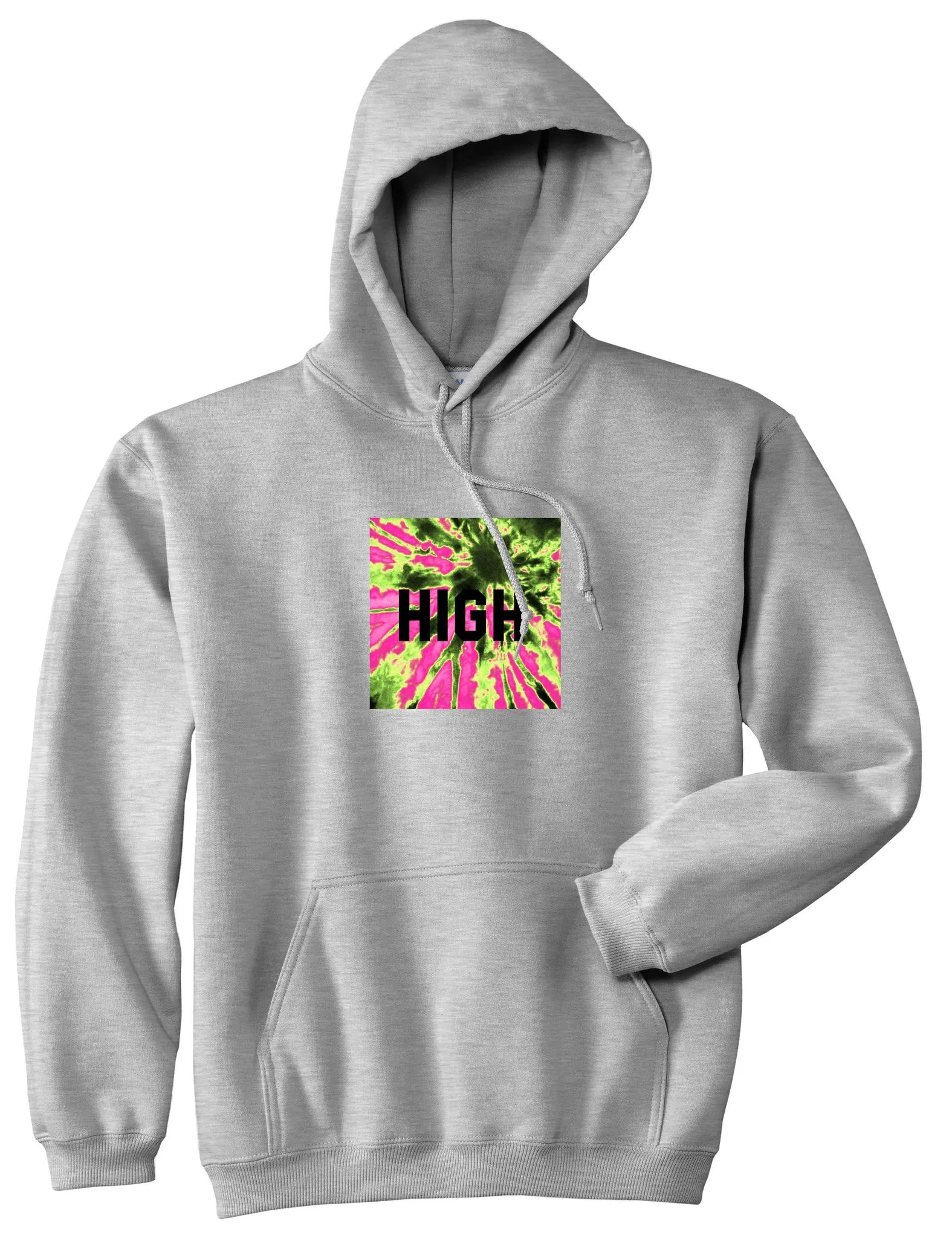 High Pink Tie Dye Pullover Hoodie