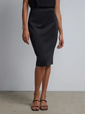 High Rise Knee Length Pencil Skirt