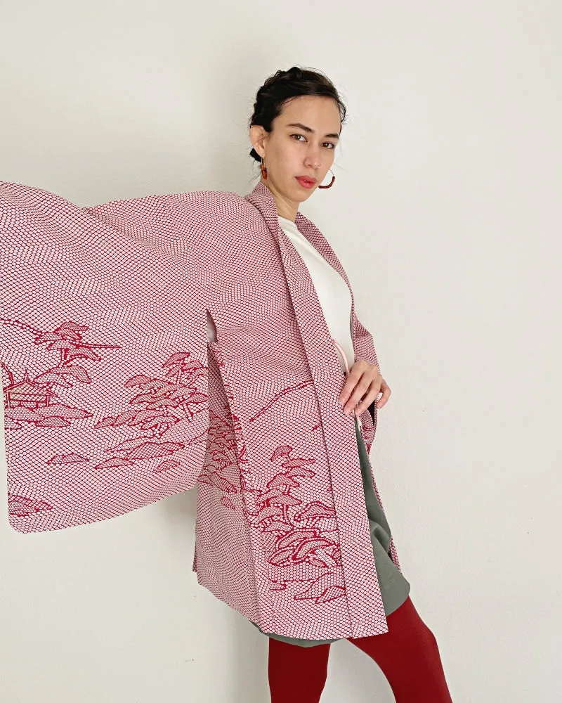 Japanese Pine Tree Garden Haori Kimono Jacket