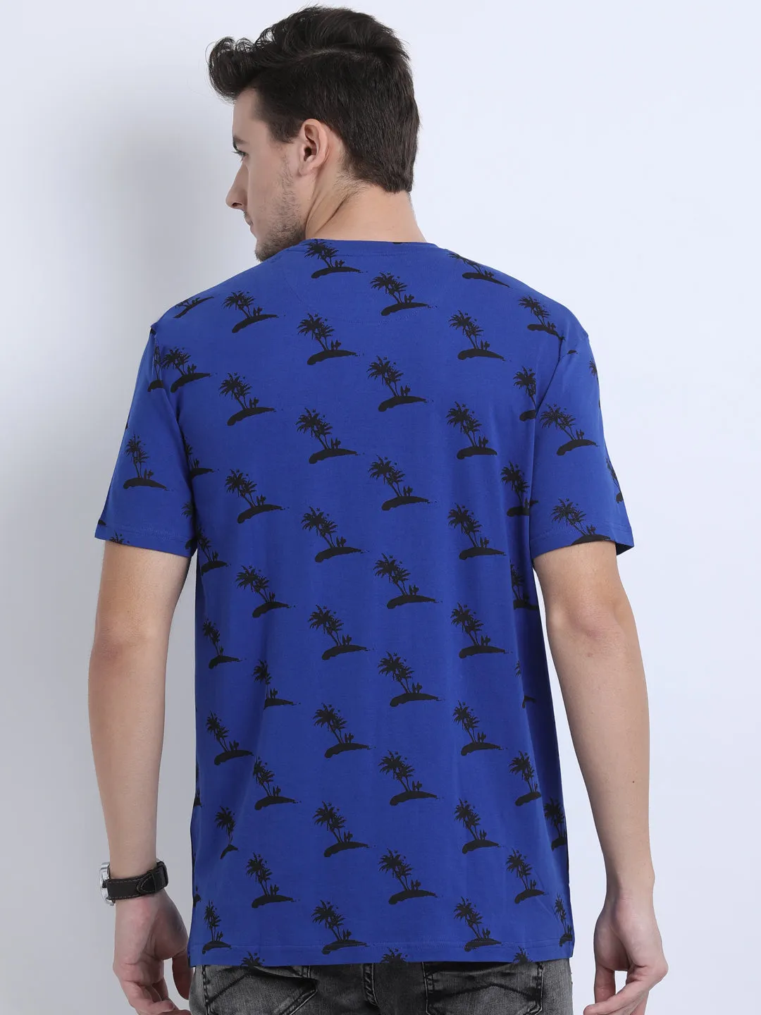 JDC Casual Prints T Shirts-Blue