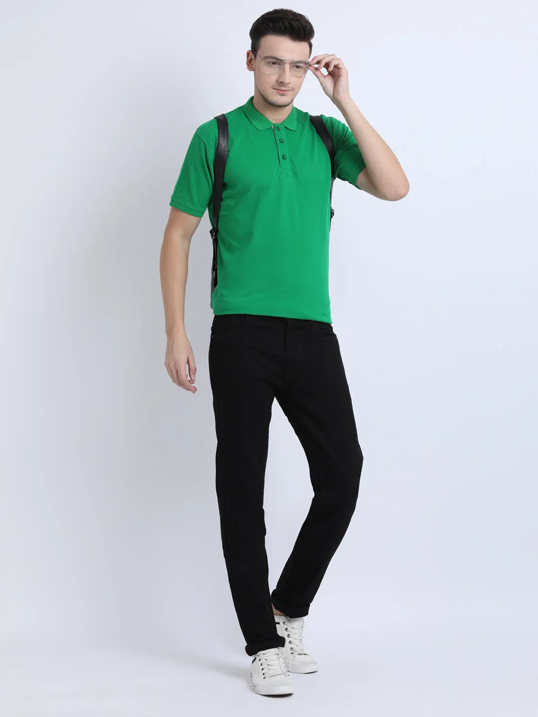 JDC Casual Solid T Shirts-Green