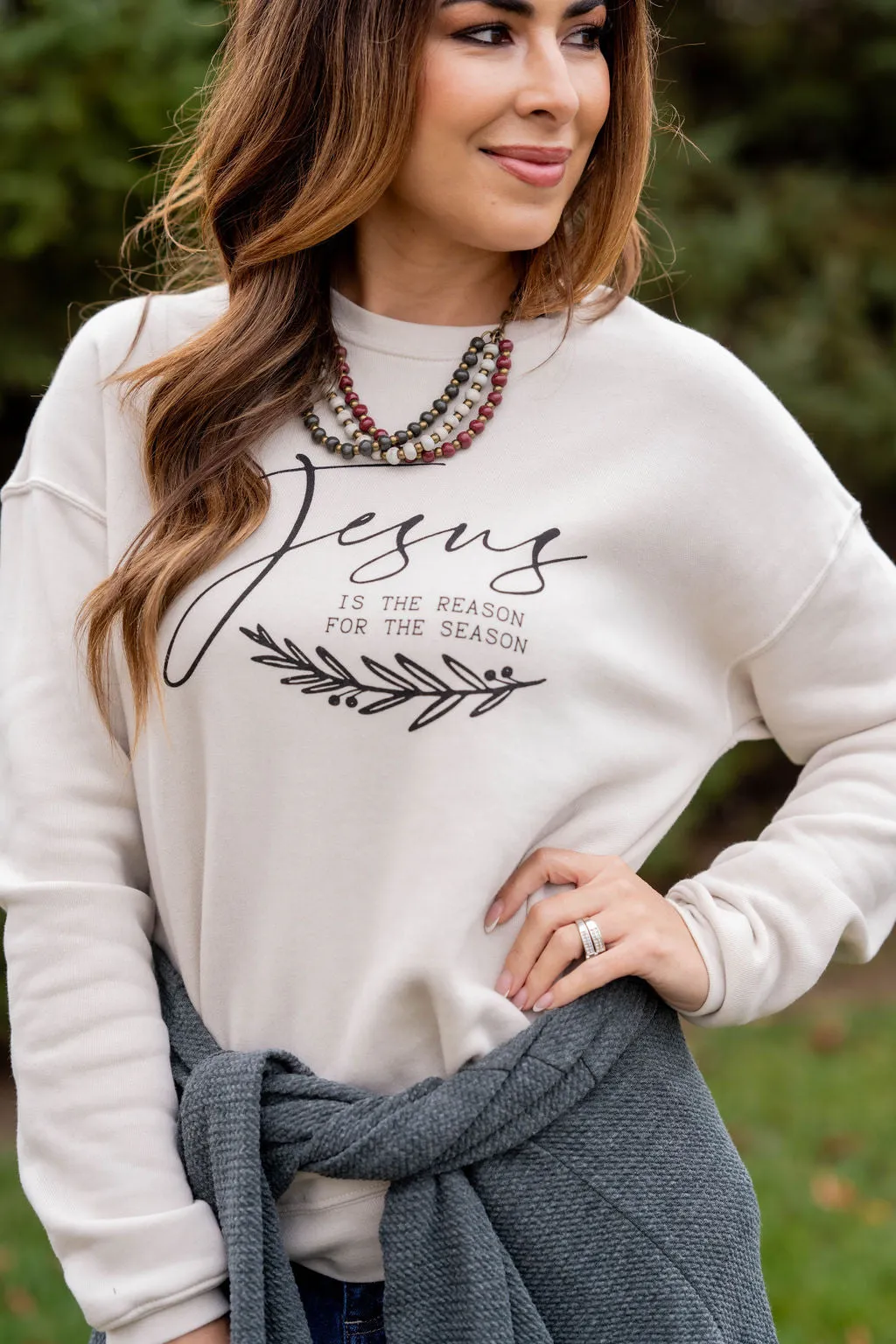 Jesus Is The Reason For The Season Graphic Crewneck