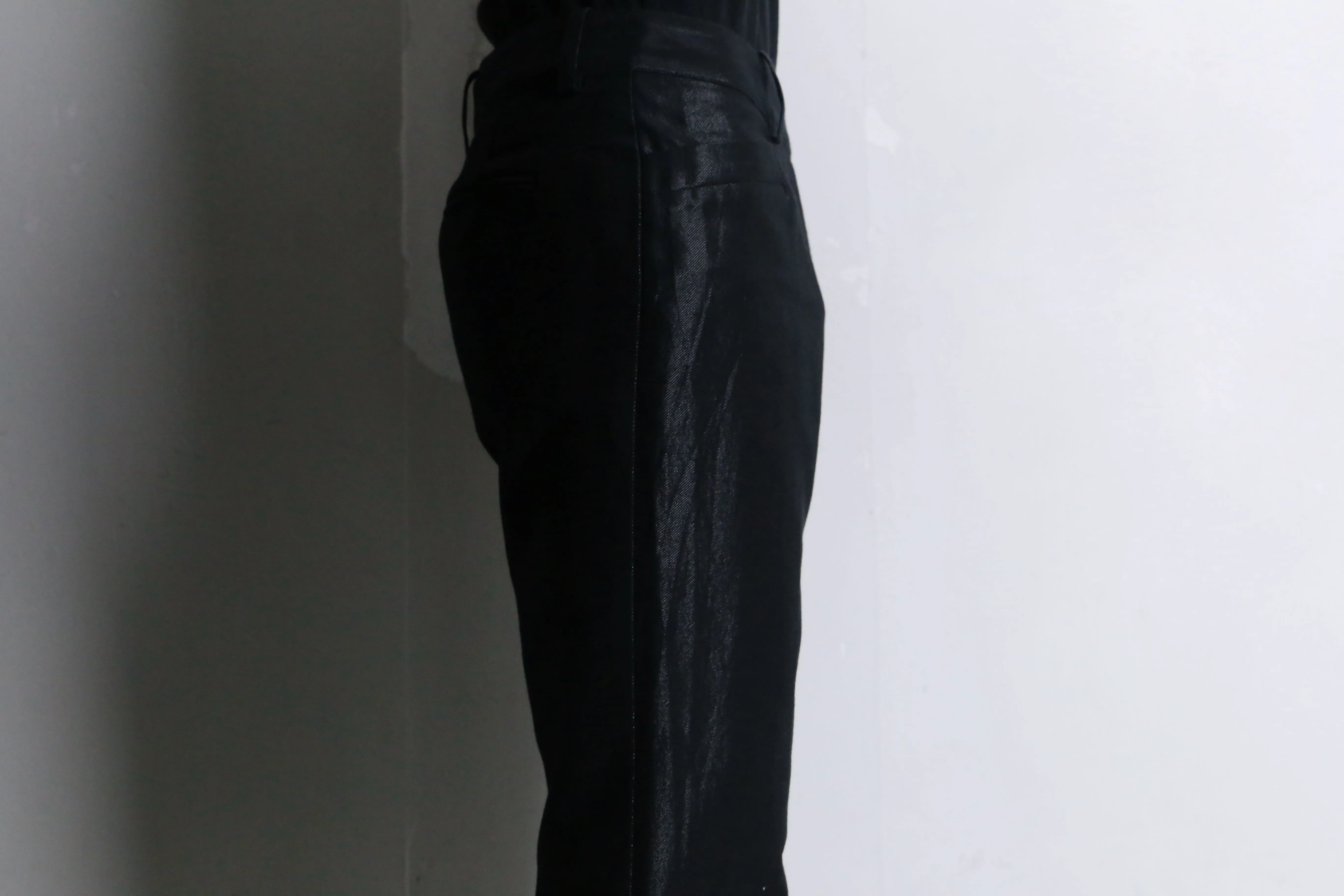 “John Galliani” metallic black flare pants