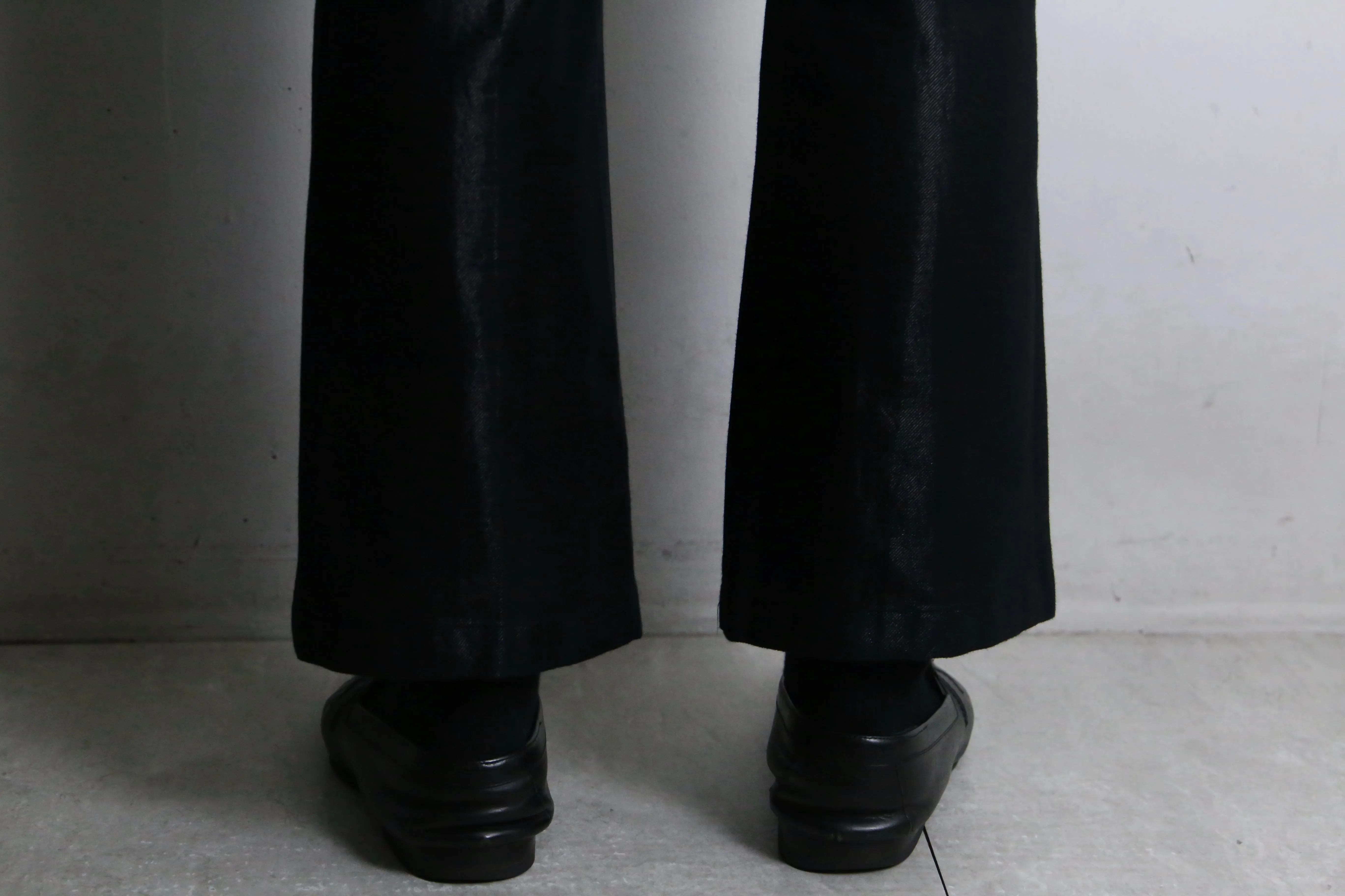 “John Galliani” metallic black flare pants