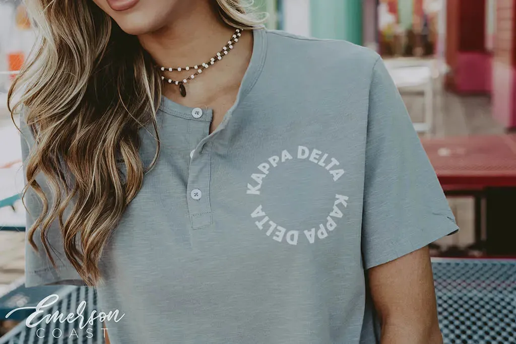 Kappa Delta PR 3 Button Henley