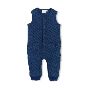 KEEP ROLLING - Stepped Double Knit Quilted Classic Keepsake Overall