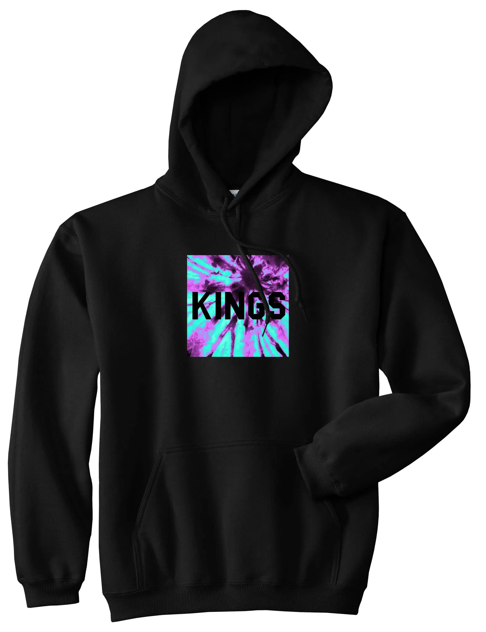 Kings Blue Tie Dye Box Logo Pullover Hoodie