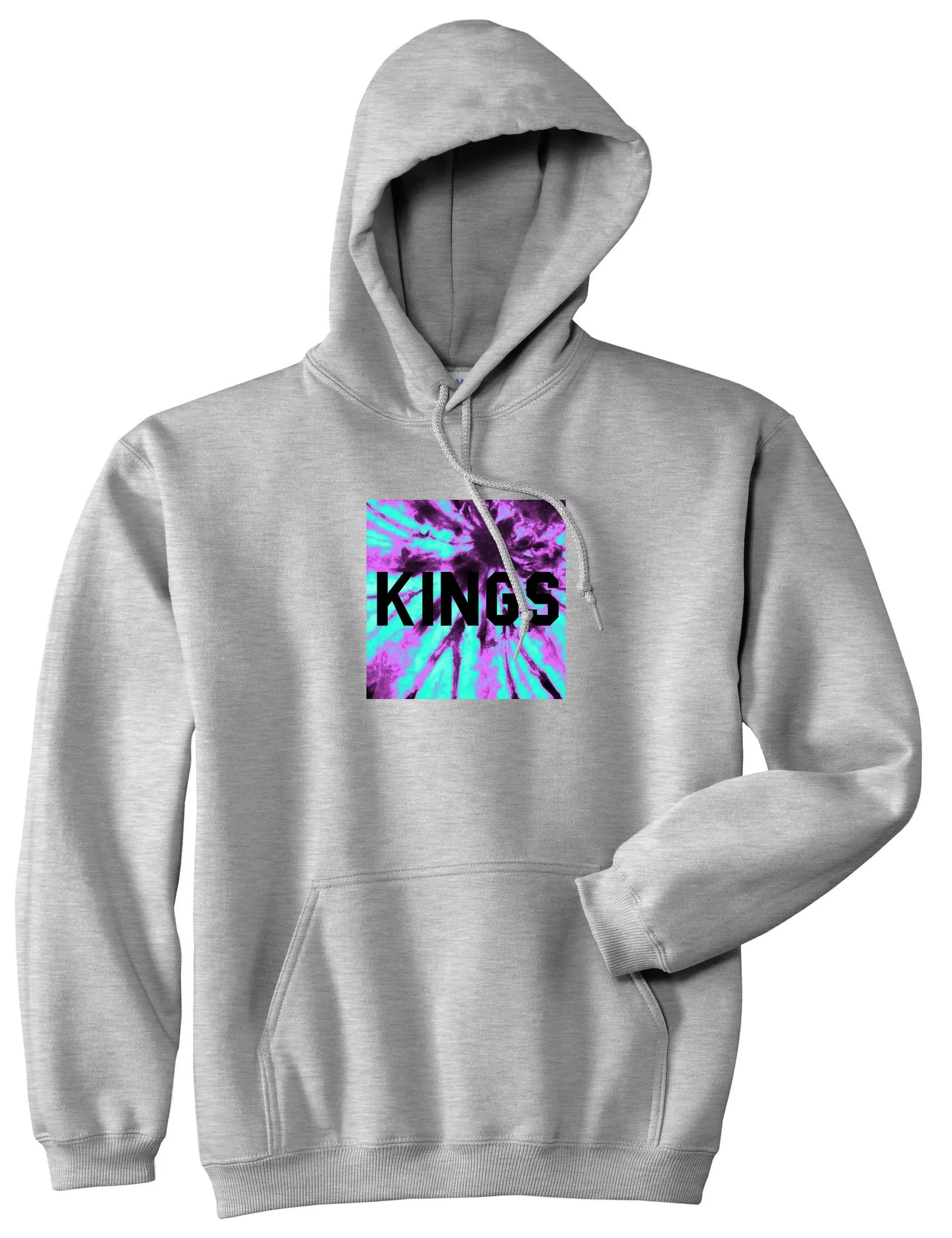 Kings Blue Tie Dye Box Logo Pullover Hoodie