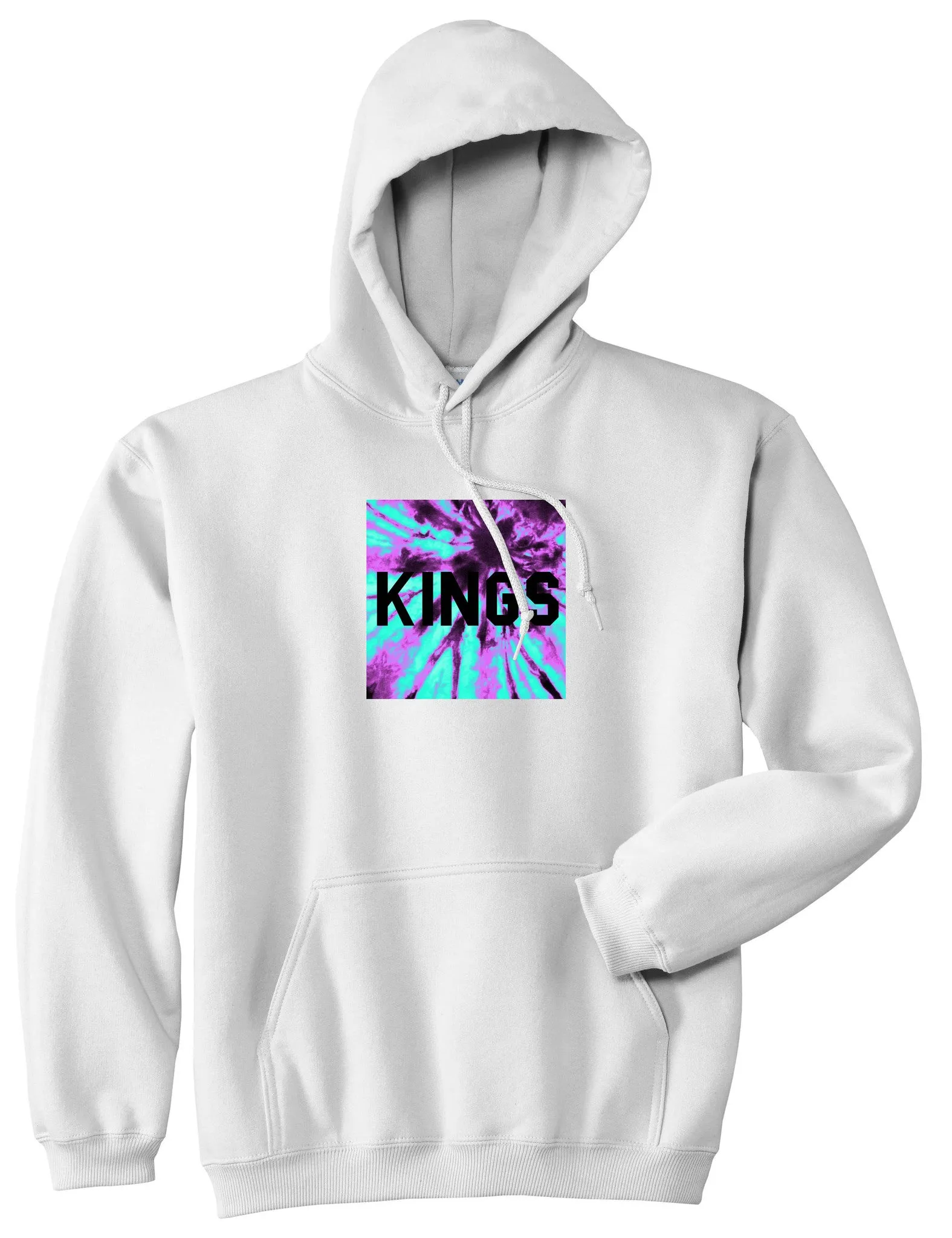 Kings Blue Tie Dye Box Logo Pullover Hoodie