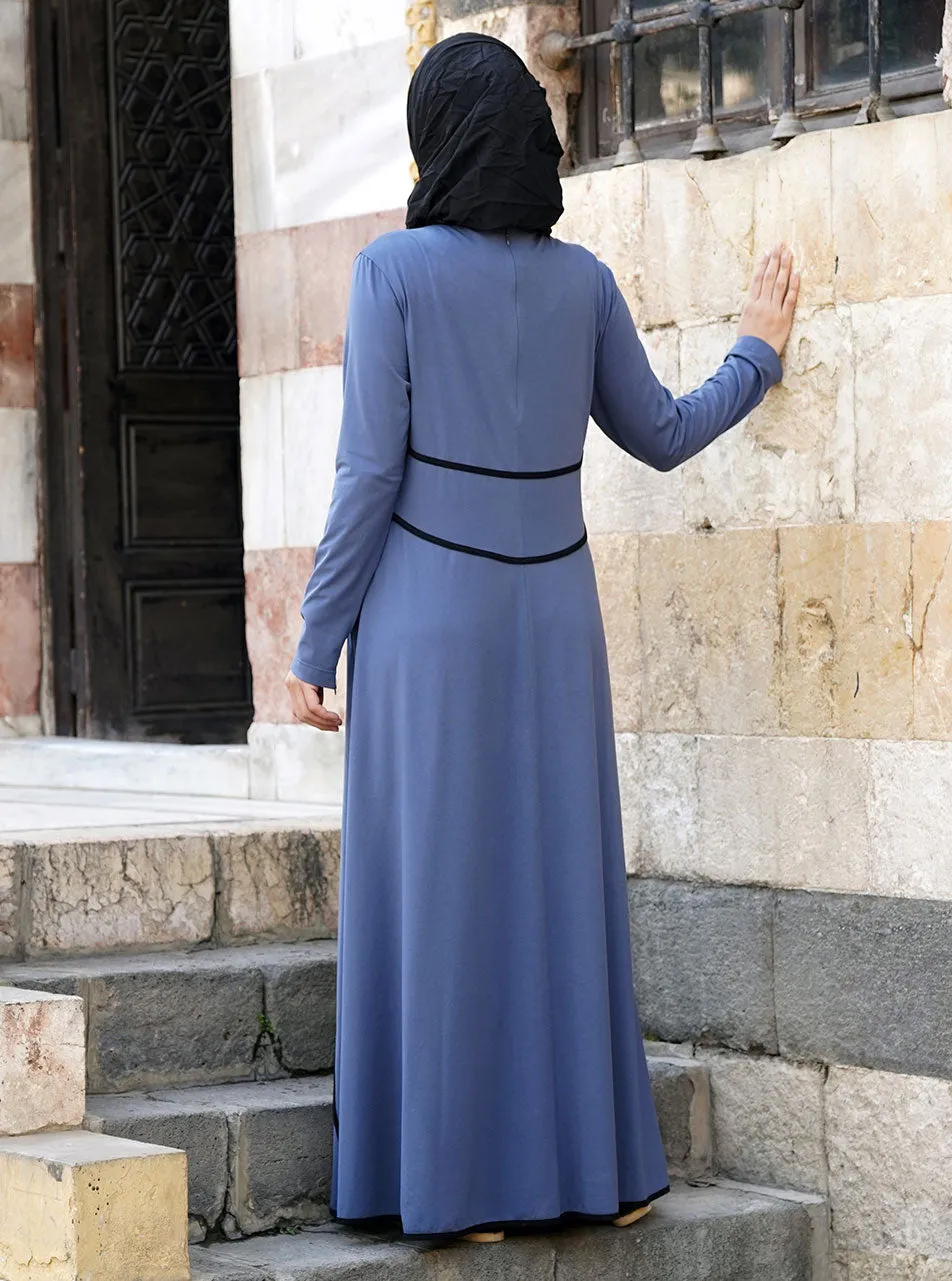 Layered Contrast Trim Abaya