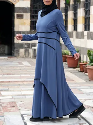 Layered Contrast Trim Abaya