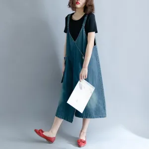 Loose Denim Overall Dress