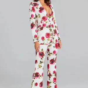 Louiza Long Sleeve Floral Top And Floral Flared Pants Set