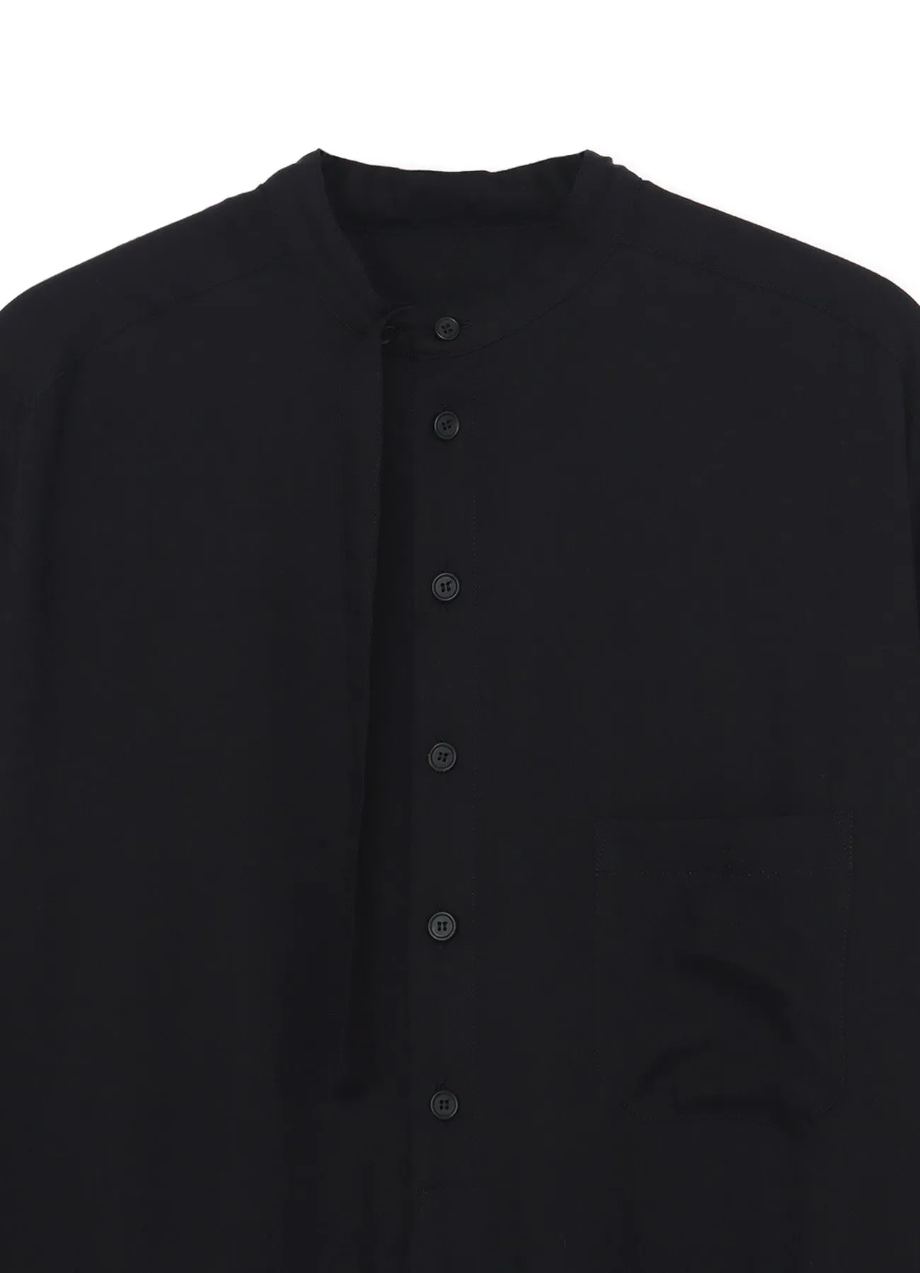 LYOCELL VIERA STAND COLLAR LONG SHIRT WITH ROUNDED HEM