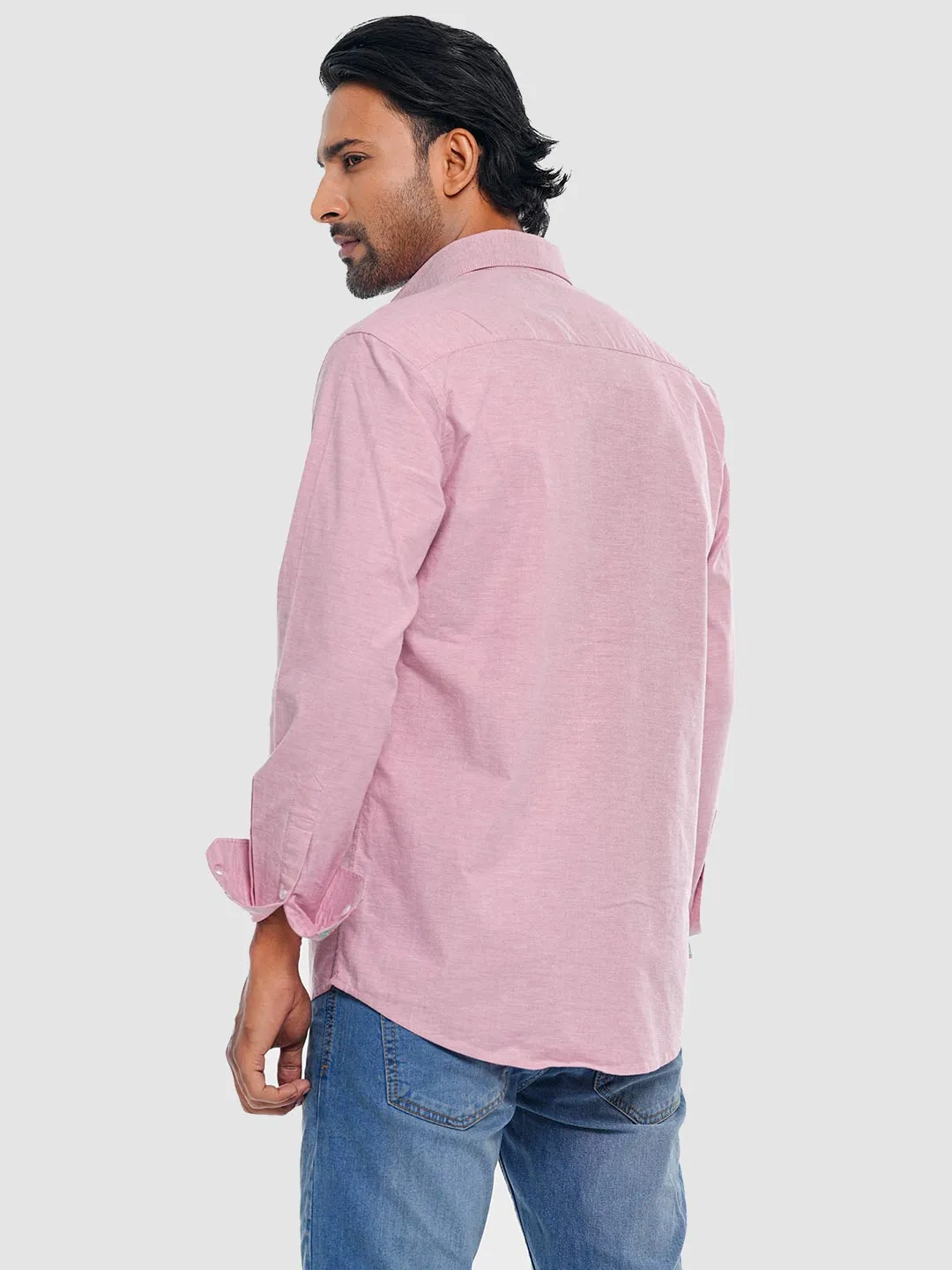 Men's Full Sleeve Shirt in Pastel Pink