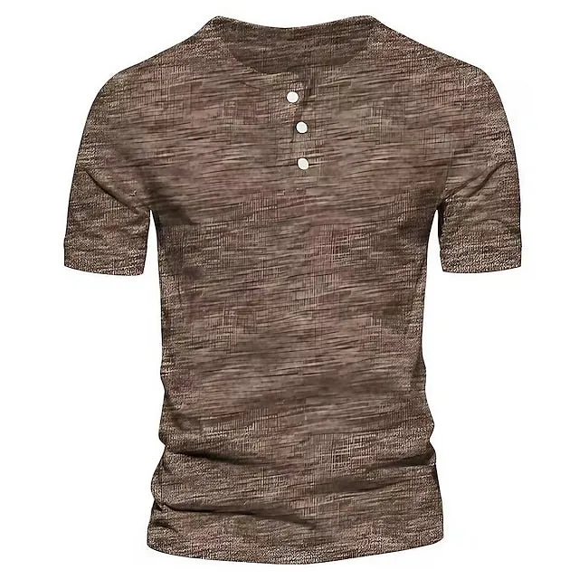 Men's T shirt Tee Henley Shirt Golf Polo Plain Round Casual Sports Short Sleeve Button Clothing Apparel 100% Cotton Fashion Cool