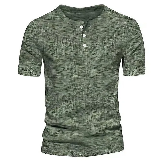 Men's T shirt Tee Henley Shirt Golf Polo Plain Round Casual Sports Short Sleeve Button Clothing Apparel 100% Cotton Fashion Cool