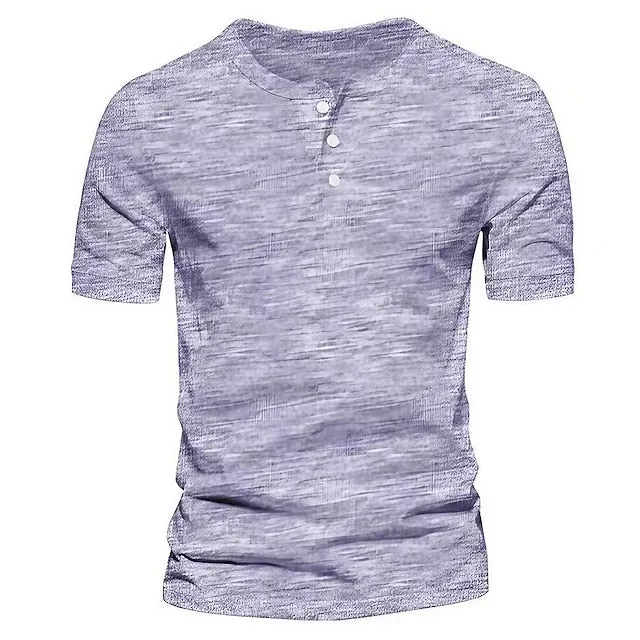 Men's T shirt Tee Henley Shirt Golf Polo Plain Round Casual Sports Short Sleeve Button Clothing Apparel 100% Cotton Fashion Cool