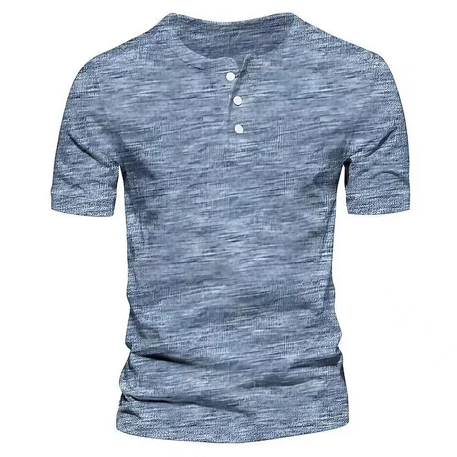 Men's T shirt Tee Henley Shirt Golf Polo Plain Round Casual Sports Short Sleeve Button Clothing Apparel 100% Cotton Fashion Cool