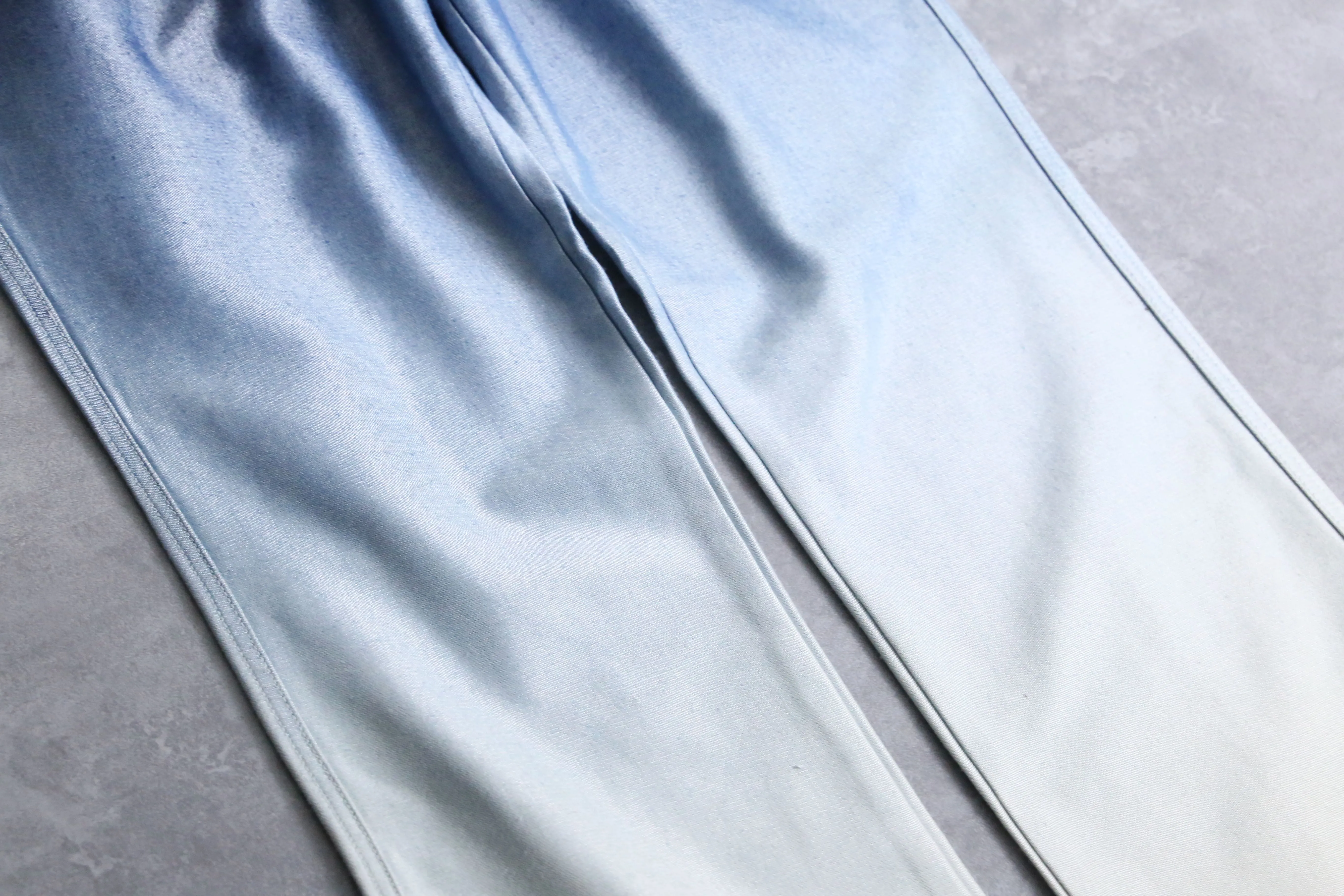 metallic sky gradation denim pants