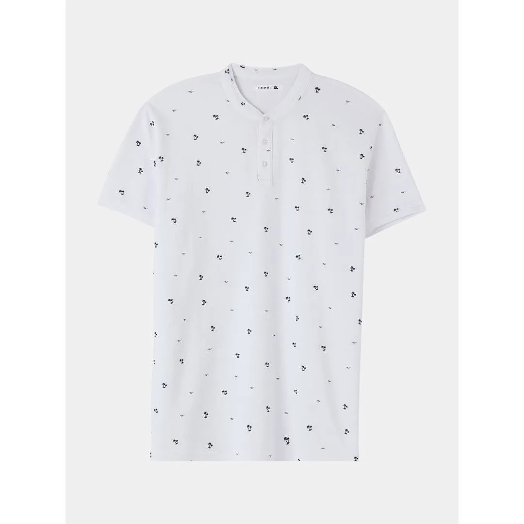 Micro Patterned Henley T-Shirt