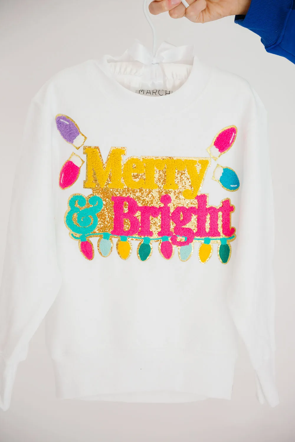 MINI KIDS MERRY & BRIGHT WHITE PULLOVER