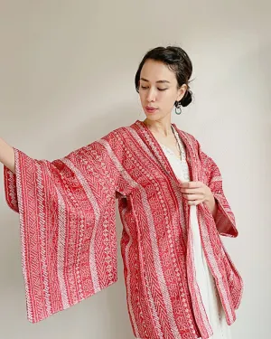 Modern Stripe Shibori Haori Jacket