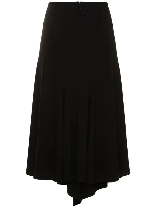 MUGLER   Logo jersey cutout midi skirt 