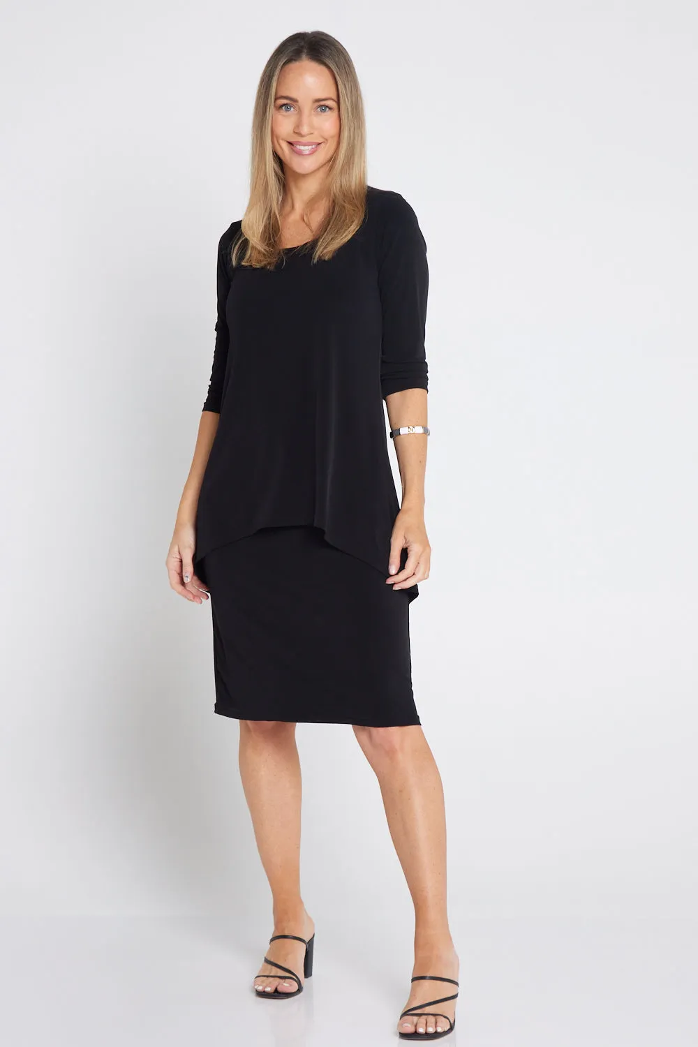 Myra Overlay Dress - Black