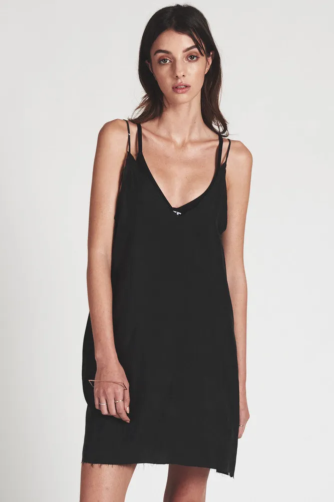 OneTeaspoon WOMENS RINGLEADER SLIP DRESS MATTE BLACK