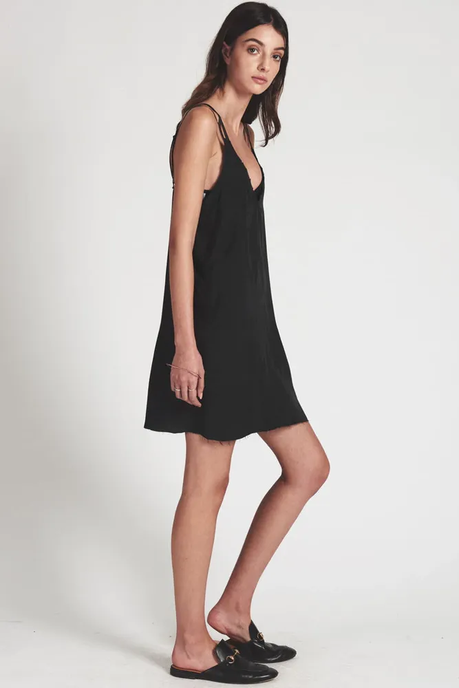 OneTeaspoon WOMENS RINGLEADER SLIP DRESS MATTE BLACK