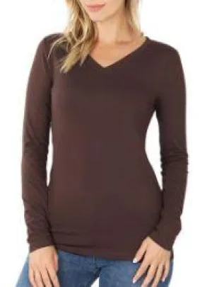 Perfect Layers Americano Brushed V-Neck Long Sleeve