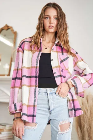 Pink Perfectly Plaid Shacket