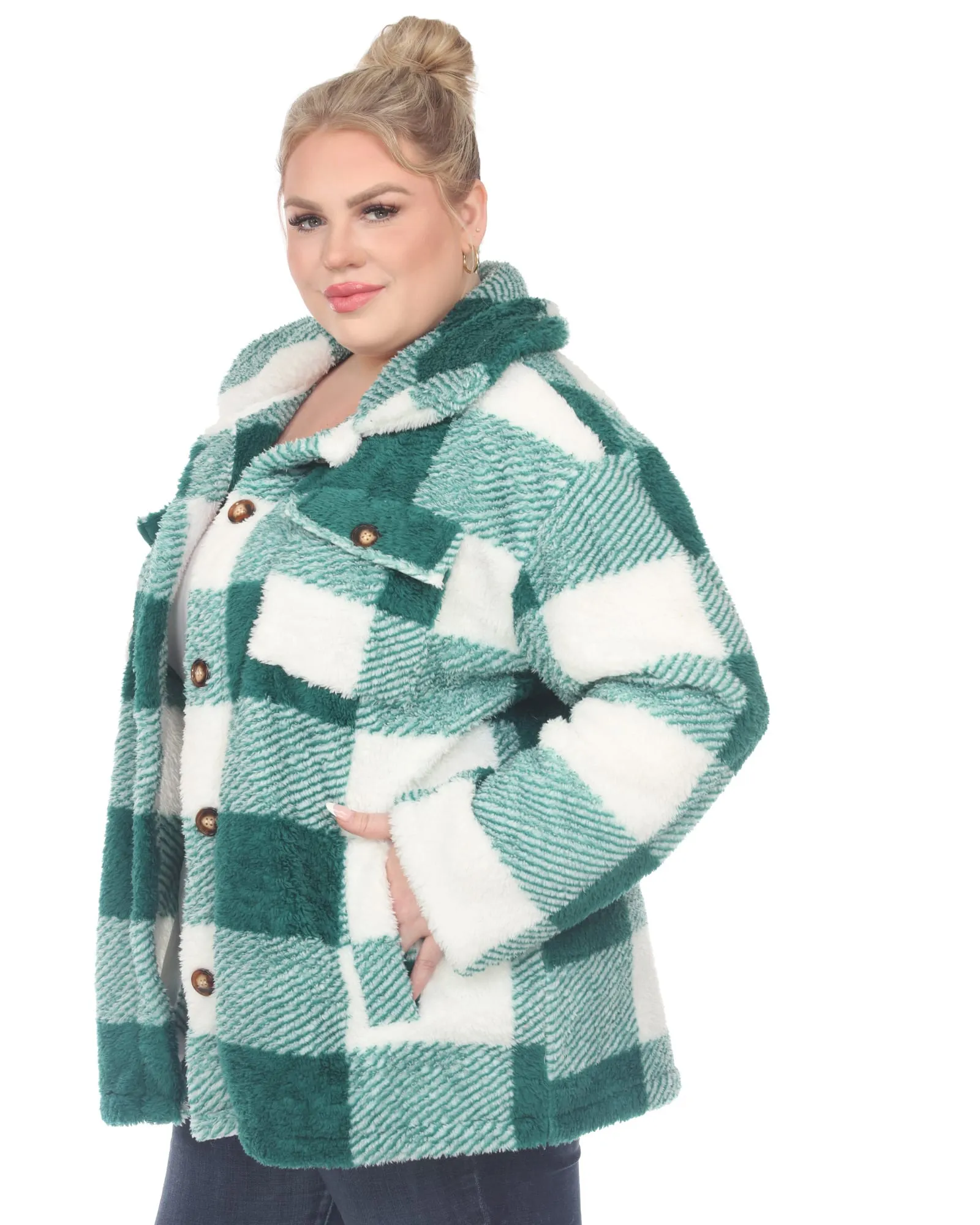 Plaid Shacket | Green/White