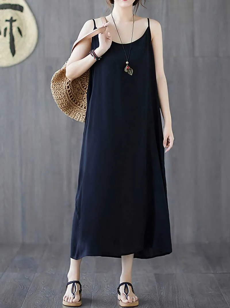 Plain Cotton Slip Dress